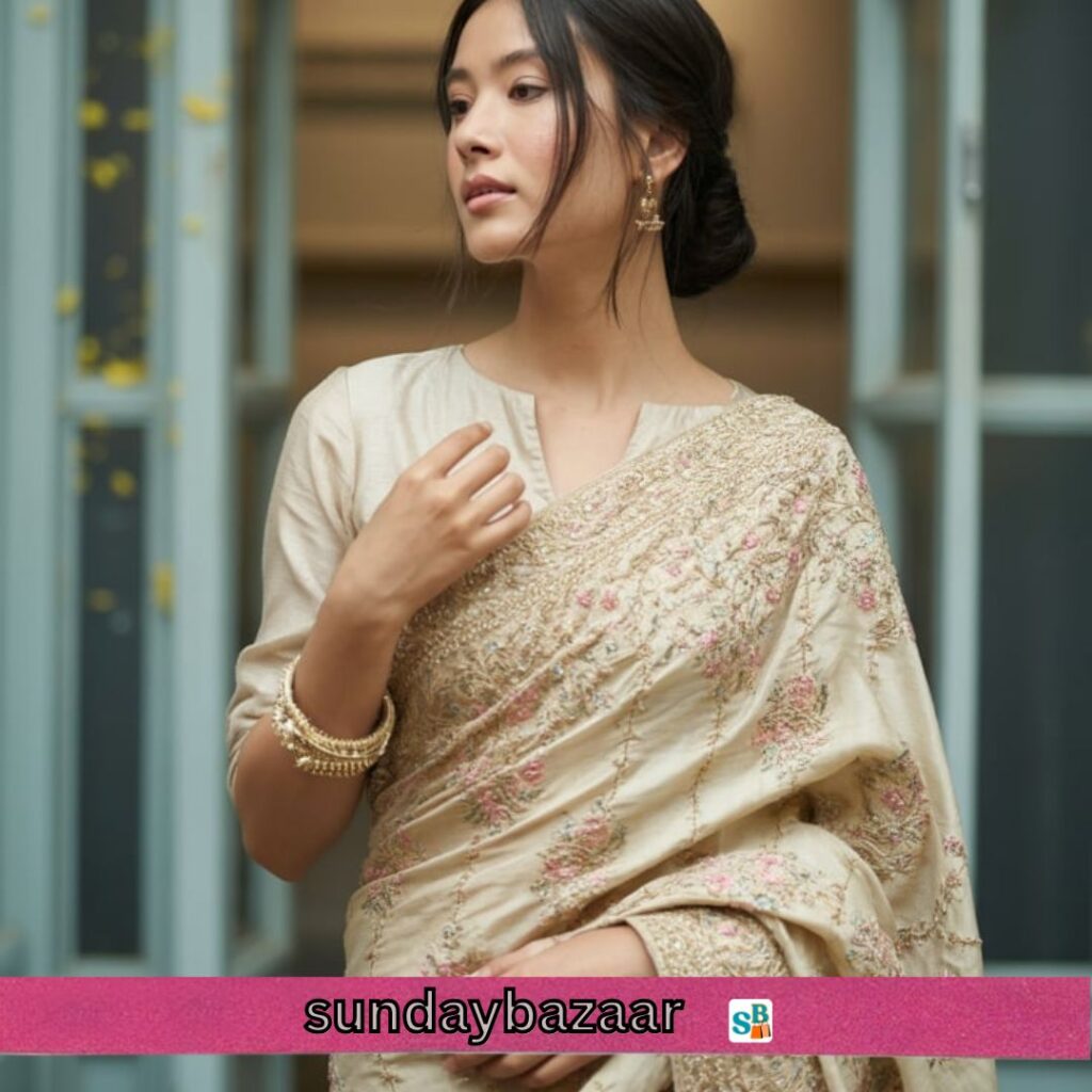 Caption for Saree Pic for Actress