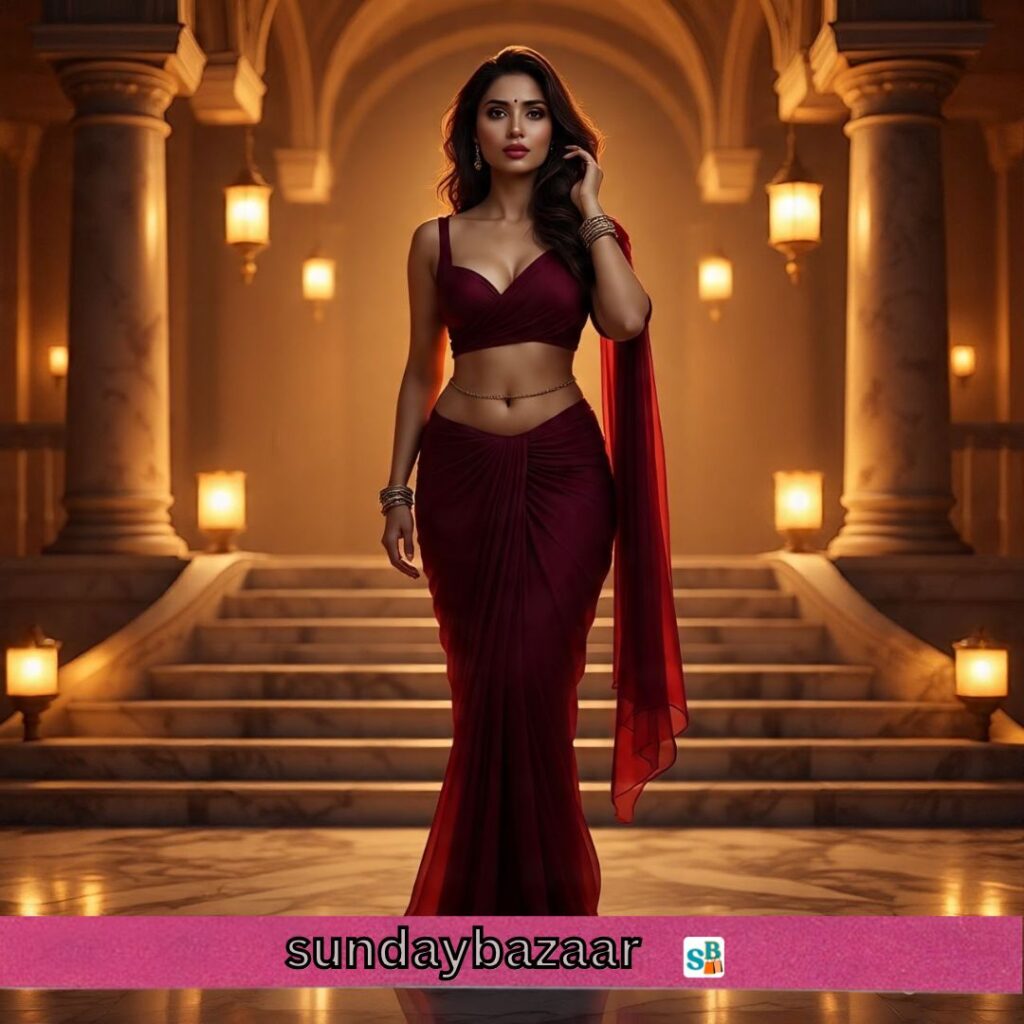 Red Saree Caption for Pictures